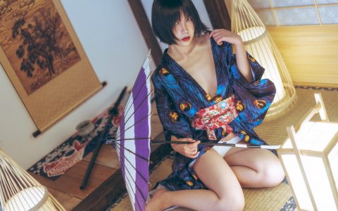 [Cosplay][8K]枸名(逐月su) - 孔雀和服 Peacock Kimono