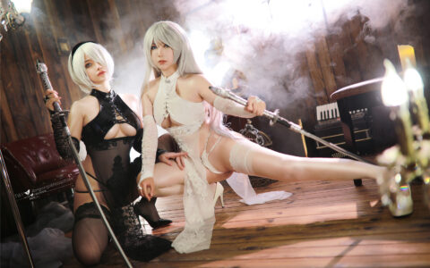 [Cosplay][8K]小容仔咕咕咕w NO.015 前羽 尼尔2B双人旗袍 Nier 2B Twins Qi Pao