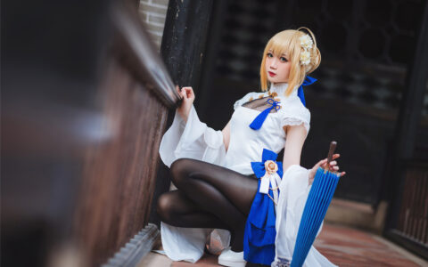 [Cosplay][8K]焖焖碳 NO.001 saber旗袍 Saber Qi Pao