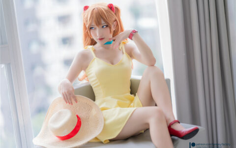 [Cosplay][8K]Fantasy Factory 小丁 2020-08 Asuka Yellow Dress [NSFW]