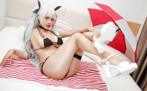 [Cosplay][8K]PingPing NO.04 欧根泳装 Azur Lane KMS Prinz Eugen Swimsuit